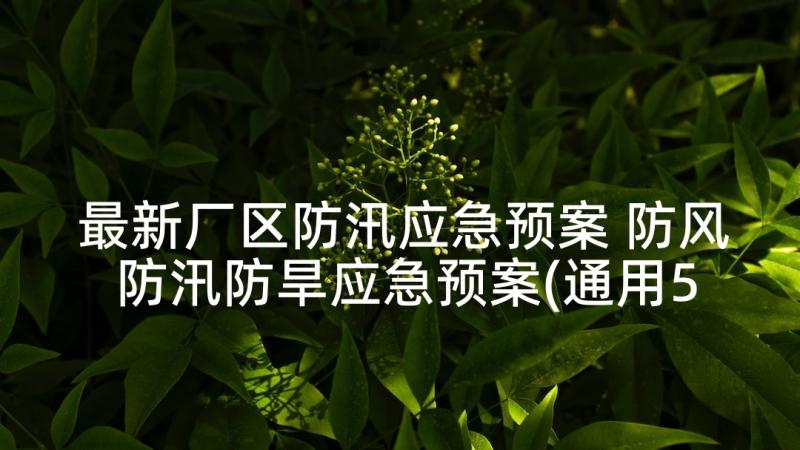 最新厂区防汛应急预案 防风防汛防旱应急预案(通用5篇)