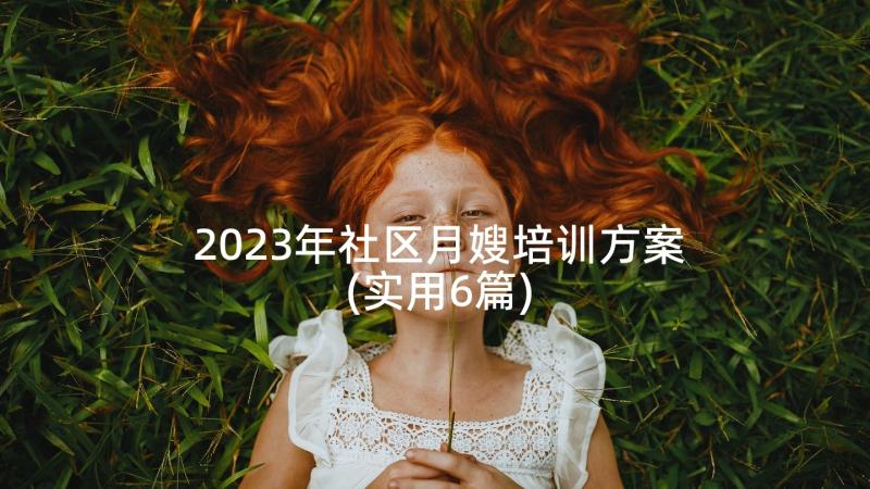 2023年社区月嫂培训方案(实用6篇)