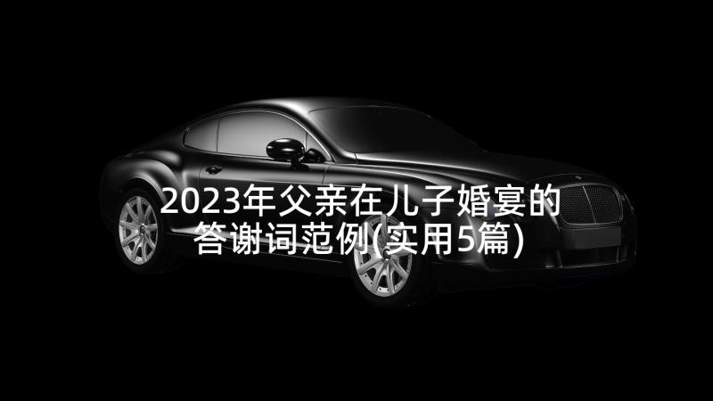 2023年父亲在儿子婚宴的答谢词范例(实用5篇)