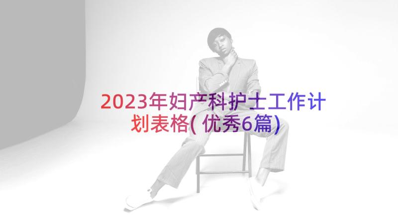 2023年妇产科护士工作计划表格(优秀6篇)