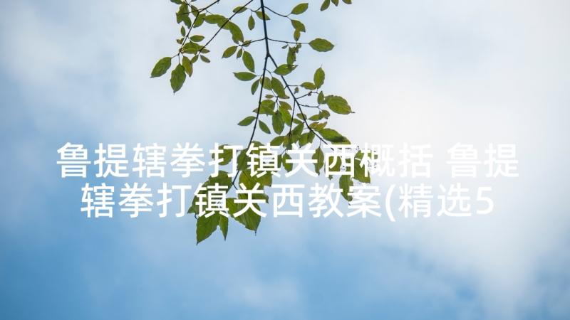 鲁提辖拳打镇关西概括 鲁提辖拳打镇关西教案(精选5篇)