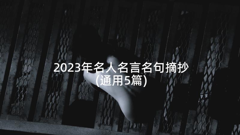 2023年名人名言名句摘抄(通用5篇)