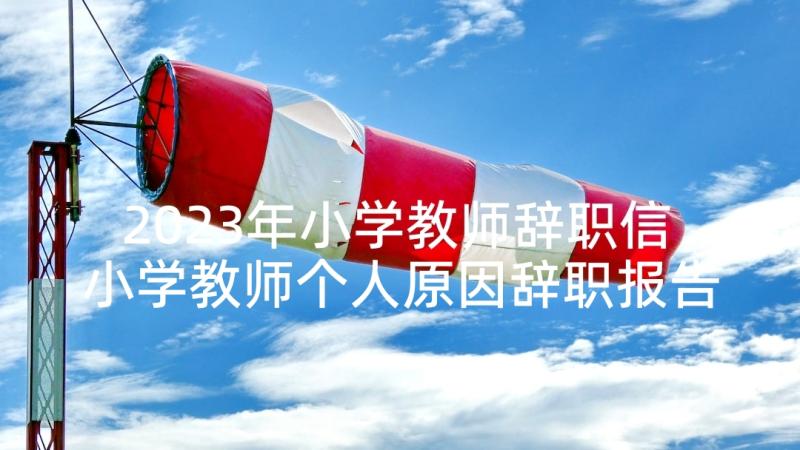 2023年小学教师辞职信 小学教师个人原因辞职报告(优秀7篇)