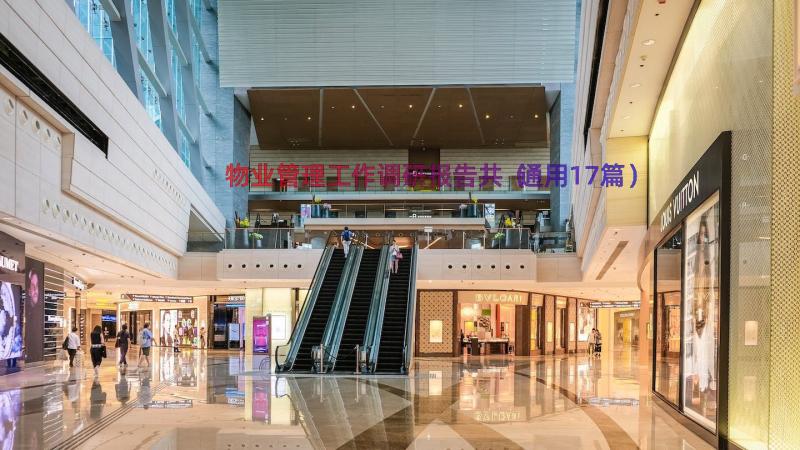 物业管理工作调研报告共（通用17篇）