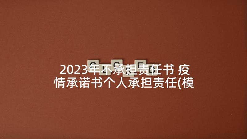 2023年不承担责任书 疫情承诺书个人承担责任(模板5篇)