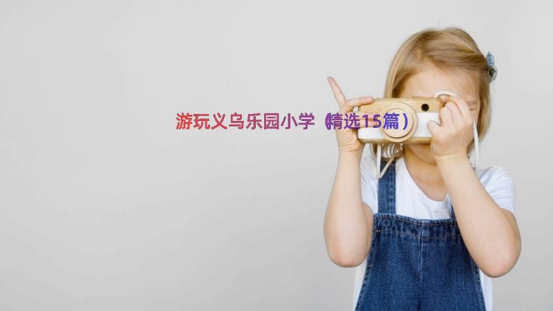 游玩义乌乐园小学（精选15篇）