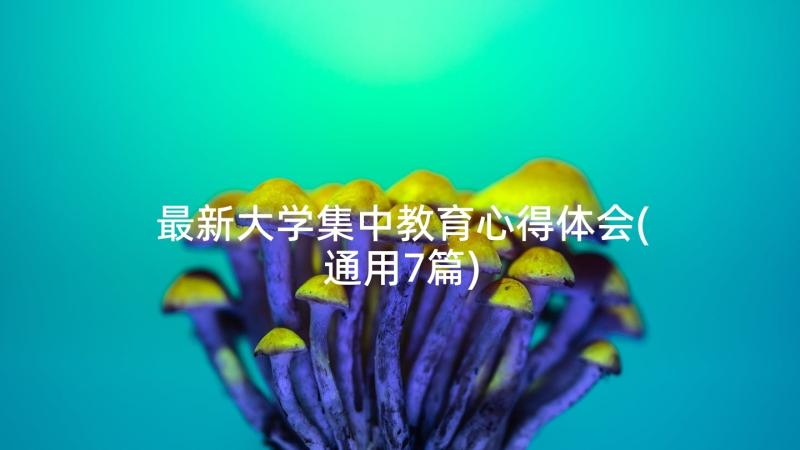 最新大学集中教育心得体会(通用7篇)