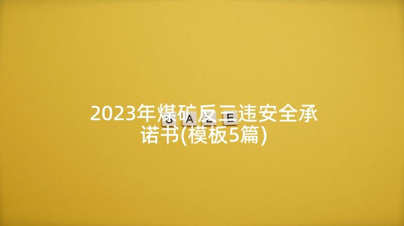 2023年煤矿反三违安全承诺书(模板5篇)