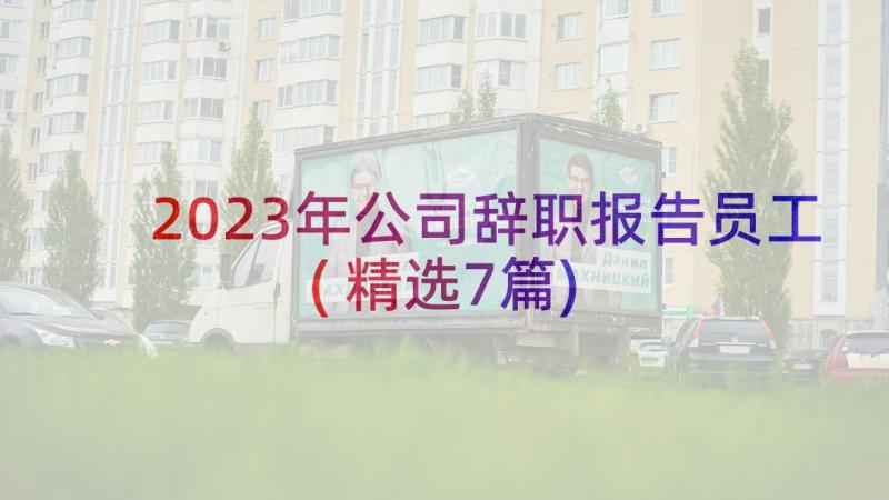 2023年公司辞职报告员工(精选7篇)