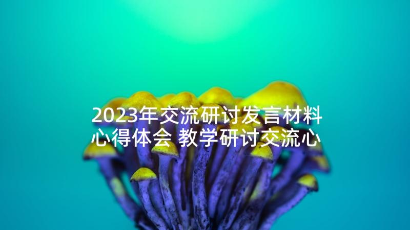 2023年交流研讨发言材料心得体会 教学研讨交流心得体会(精选10篇)