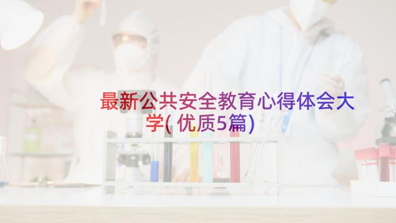 最新公共安全教育心得体会大学(优质5篇)