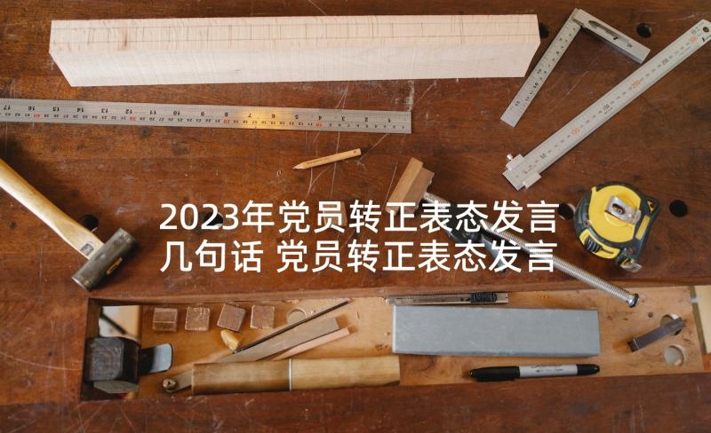 2023年党员转正表态发言几句话 党员转正表态发言(大全7篇)