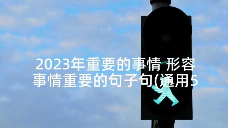 2023年重要的事情 形容事情重要的句子句(通用5篇)