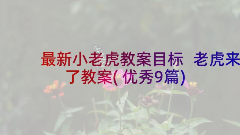 最新小老虎教案目标 老虎来了教案(优秀9篇)