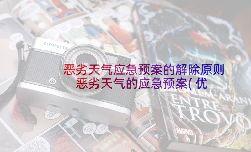 恶劣天气应急预案的解除原则 恶劣天气的应急预案(优质9篇)