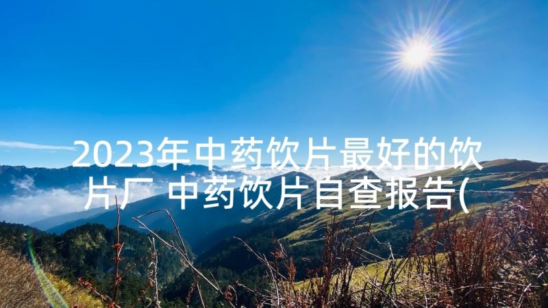 2023年中药饮片最好的饮片厂 中药饮片自查报告(汇总10篇)