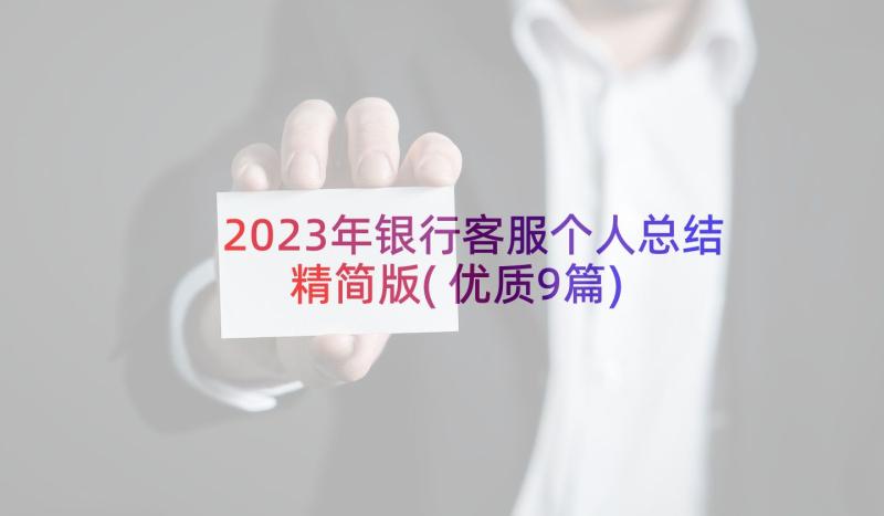 2023年银行客服个人总结精简版(优质9篇)