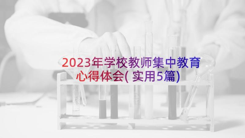 2023年学校教师集中教育心得体会(实用5篇)