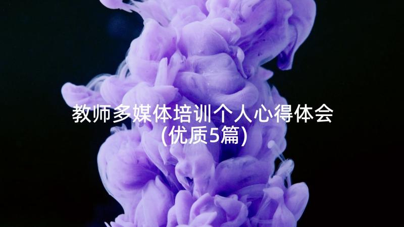 教师多媒体培训个人心得体会(优质5篇)