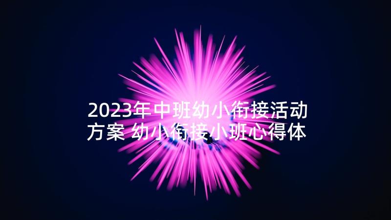 2023年中班幼小衔接活动方案 幼小衔接小班心得体会(优秀5篇)