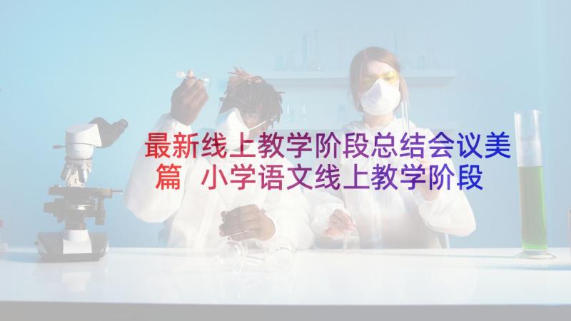 最新线上教学阶段总结会议美篇 小学语文线上教学阶段总结(优质5篇)