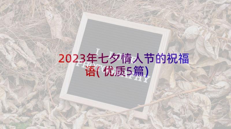2023年七夕情人节的祝福语(优质5篇)