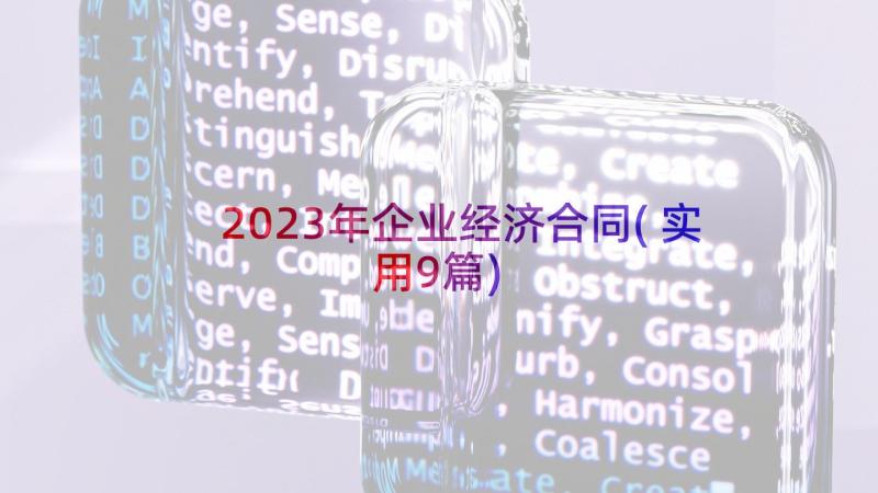 2023年企业经济合同(实用9篇)