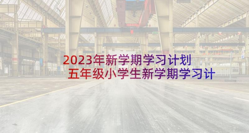 2023年新学期学习计划 五年级小学生新学期学习计划(模板8篇)