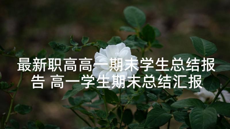 最新职高高一期末学生总结报告 高一学生期末总结汇报(通用5篇)