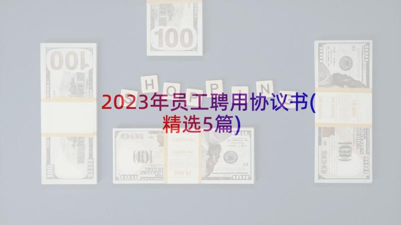 2023年员工聘用协议书(精选5篇)