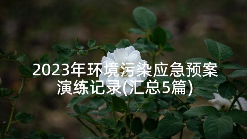 2023年环境污染应急预案演练记录(汇总5篇)