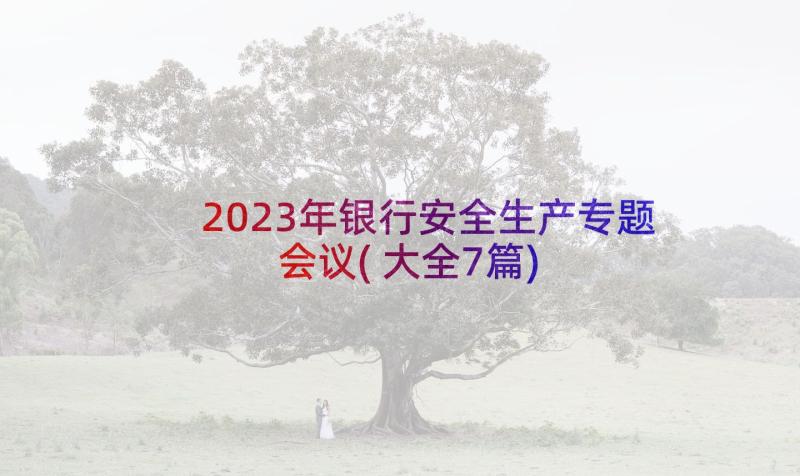 2023年银行安全生产专题会议(大全7篇)