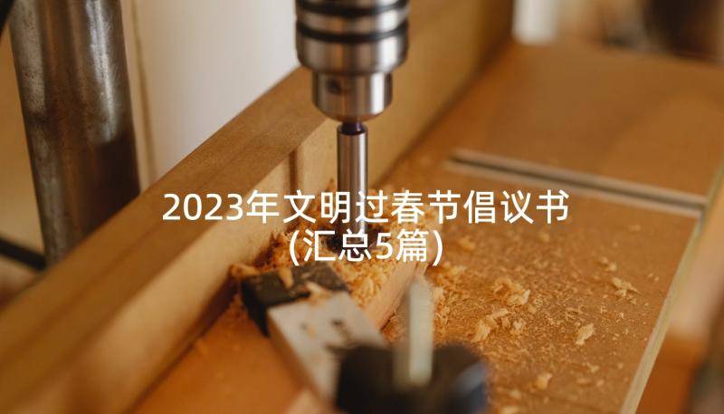 2023年文明过春节倡议书(汇总5篇)