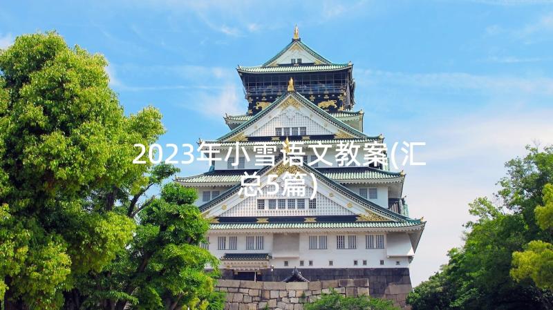 2023年小雪语文教案(汇总5篇)