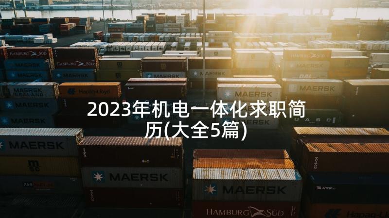 2023年机电一体化求职简历(大全5篇)
