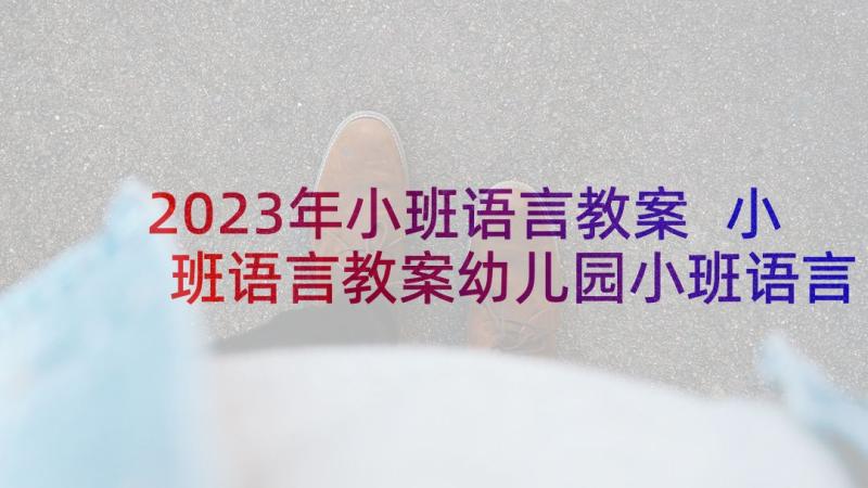 2023年小班语言教案 小班语言教案幼儿园小班语言教案(模板8篇)