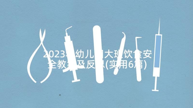 2023年幼儿园大班饮食安全教案及反思(实用6篇)