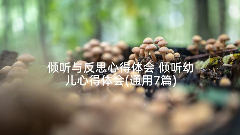 倾听与反思心得体会 倾听幼儿心得体会(通用7篇)