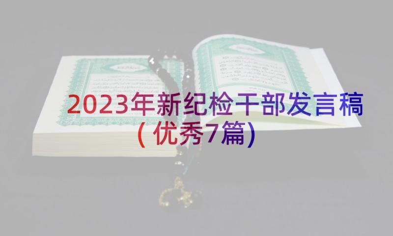 2023年新纪检干部发言稿(优秀7篇)