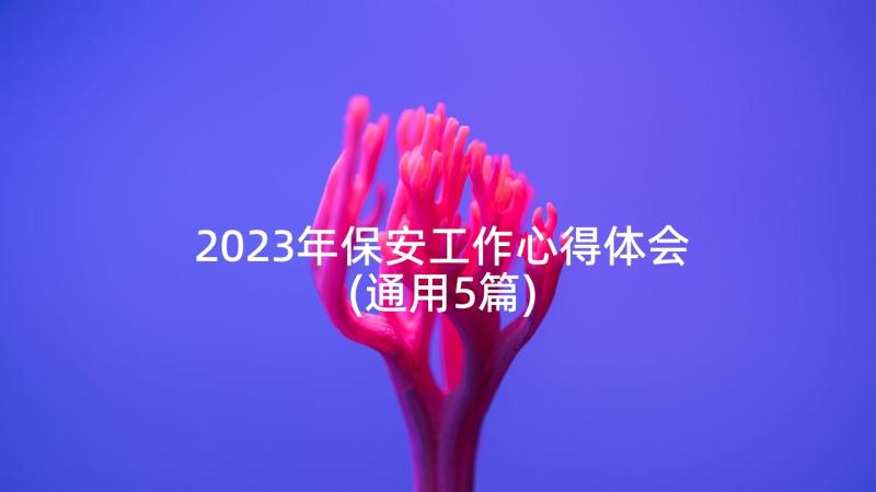 2023年保安工作心得体会(通用5篇)