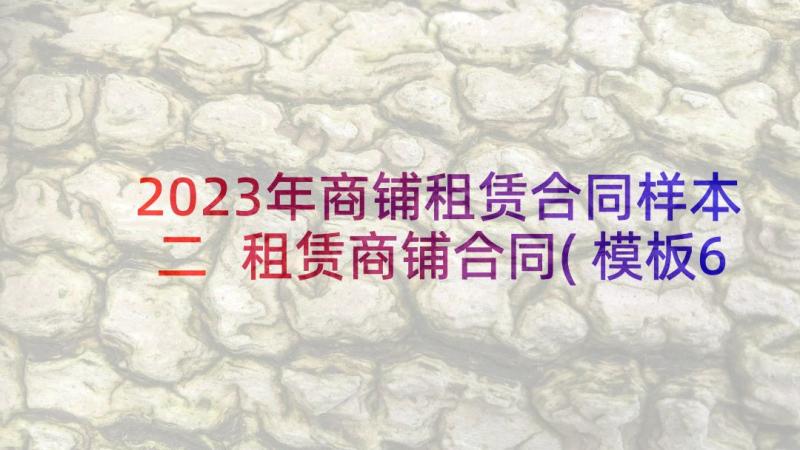 2023年商铺租赁合同样本二 租赁商铺合同(模板6篇)