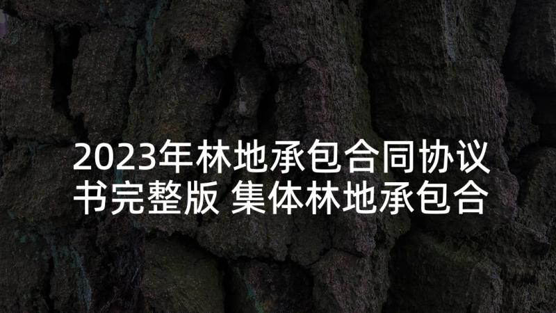 2023年林地承包合同协议书完整版 集体林地承包合同协议书(优秀5篇)