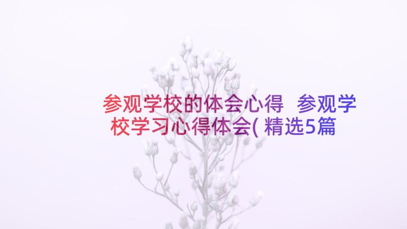 参观学校的体会心得 参观学校学习心得体会(精选5篇)