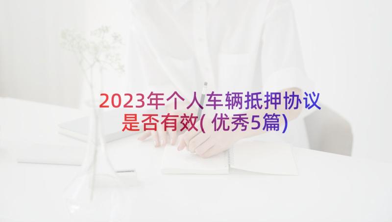 2023年个人车辆抵押协议是否有效(优秀5篇)