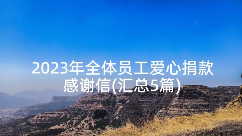 2023年全体员工爱心捐款感谢信(汇总5篇)