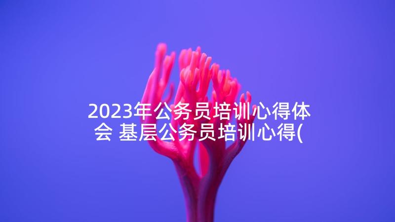 2023年公务员培训心得体会 基层公务员培训心得(优质6篇)