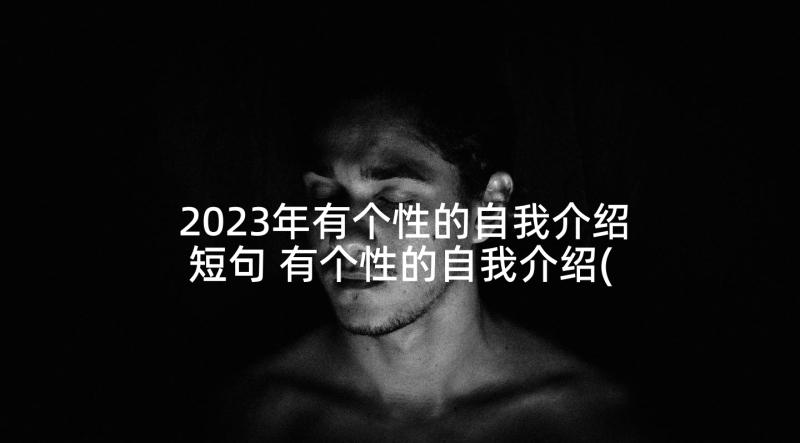 2023年有个性的自我介绍短句 有个性的自我介绍(通用8篇)