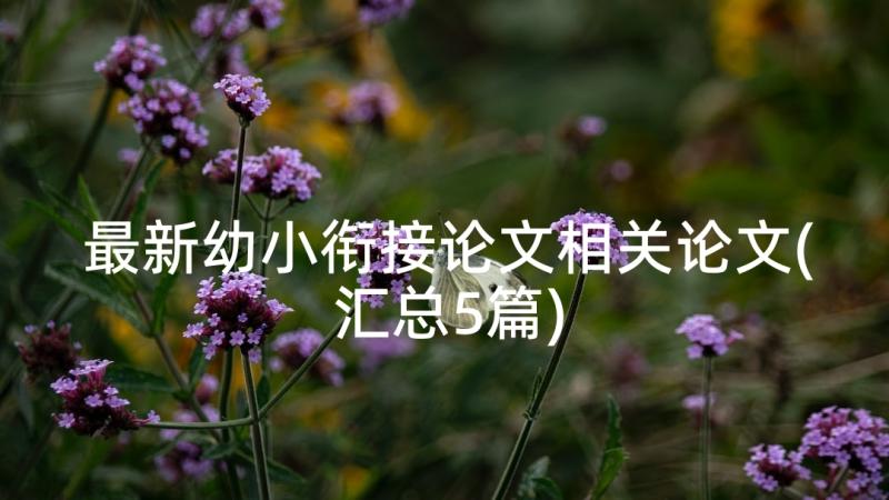 最新幼小衔接论文相关论文(汇总5篇)