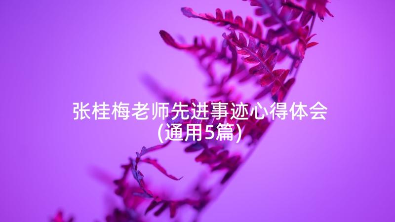 张桂梅老师先进事迹心得体会(通用5篇)