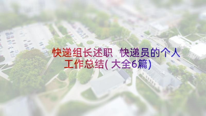 快递组长述职 快递员的个人工作总结(大全6篇)